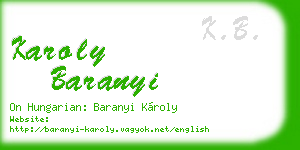 karoly baranyi business card