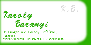 karoly baranyi business card